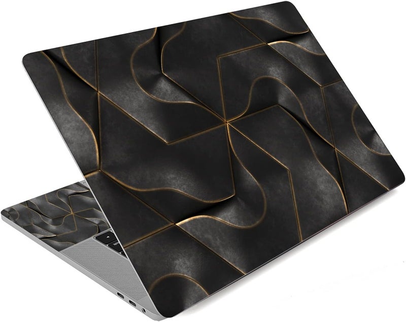 Laptop Stickers Decal,12 13 14 15 15.6 inches Netbook Laptop Skin Sticker Reusable Protector Cover Case for Toshiba Hp Samsung Dell Apple Acer Leonovo Sony Asus Laptop Notebook (Black Maze)